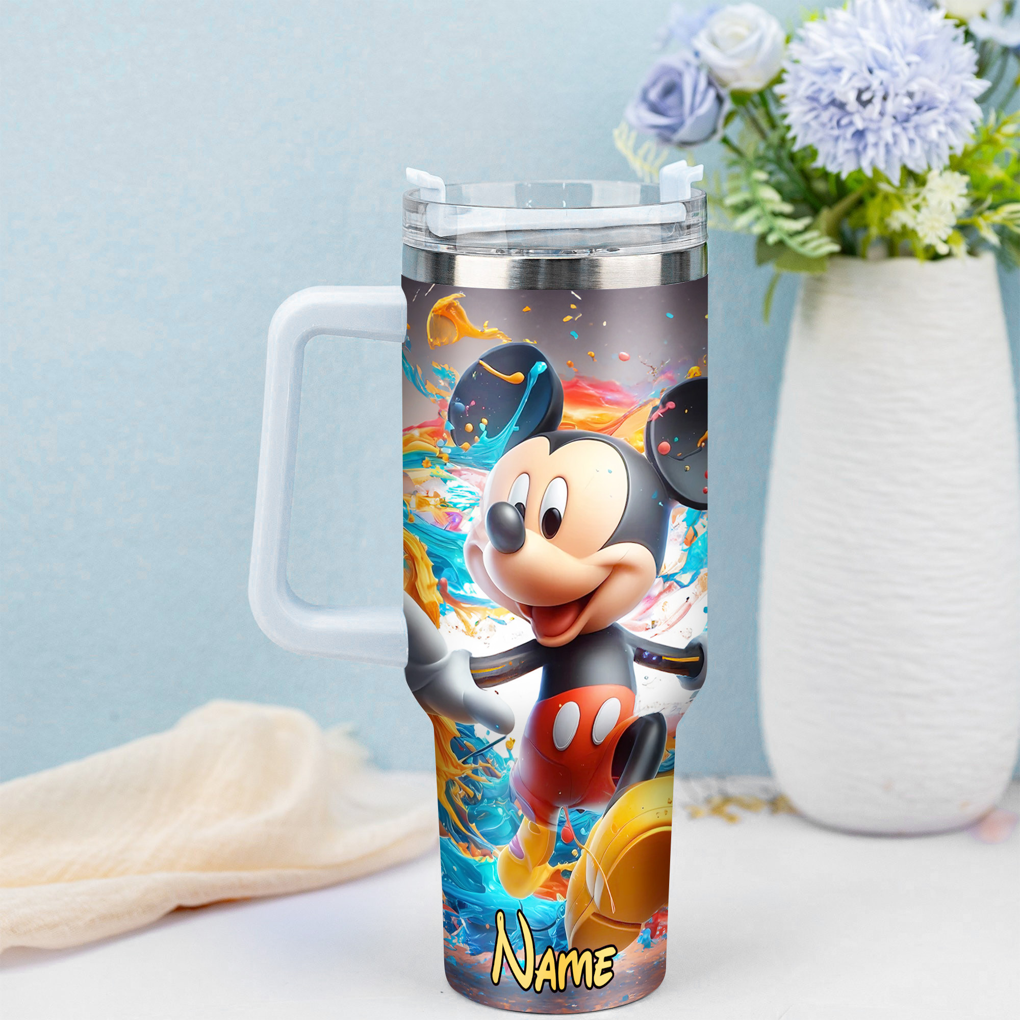 Personalized Cartoon Character Tumbler - Custom Name & Vibrant Design - Image 3