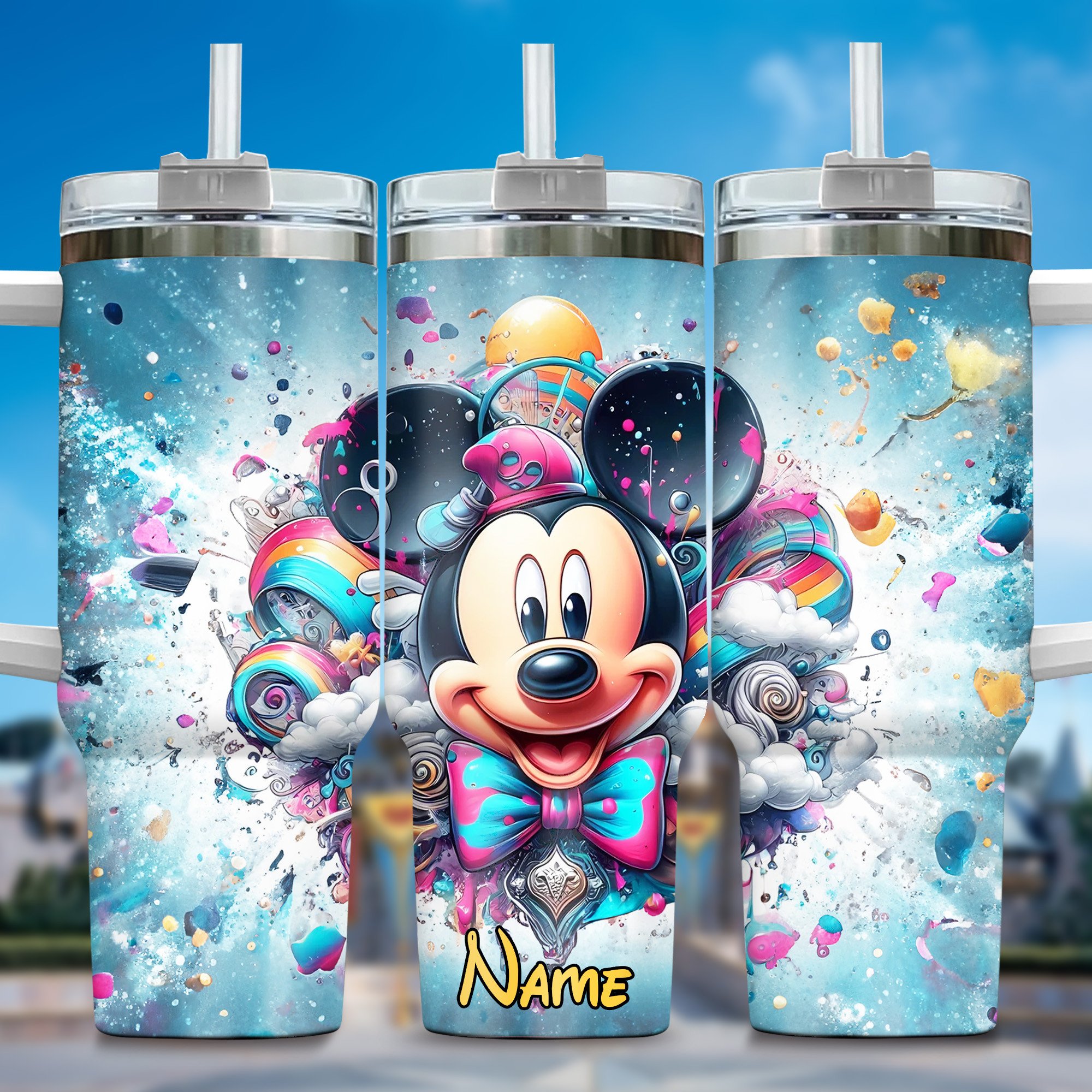 Personalized Cartoon Character Tumbler with Straw - Fun & Colorful Design