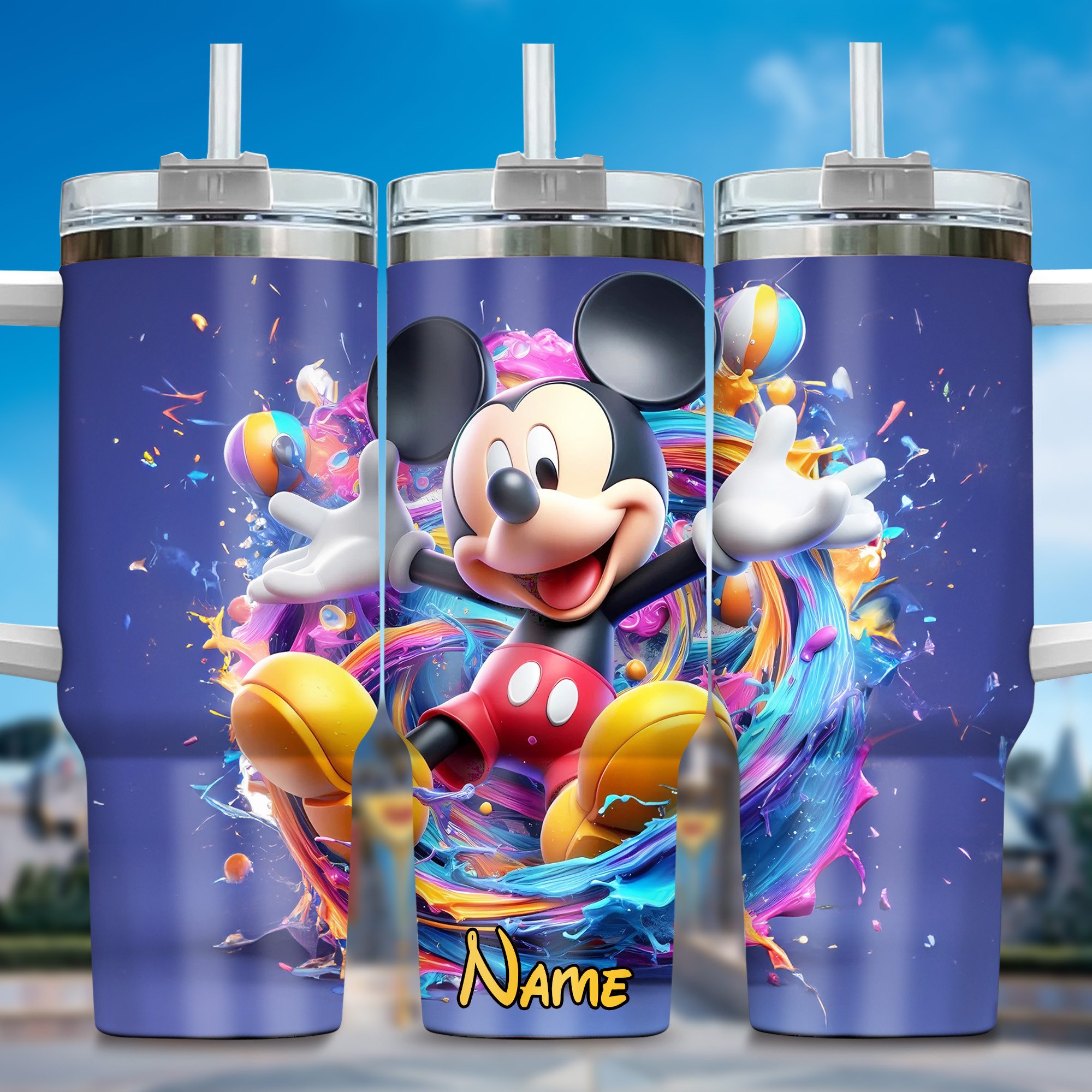 Personalized Mickey Mouse Tumbler – Vibrant Design, Perfect for Kids & Fans