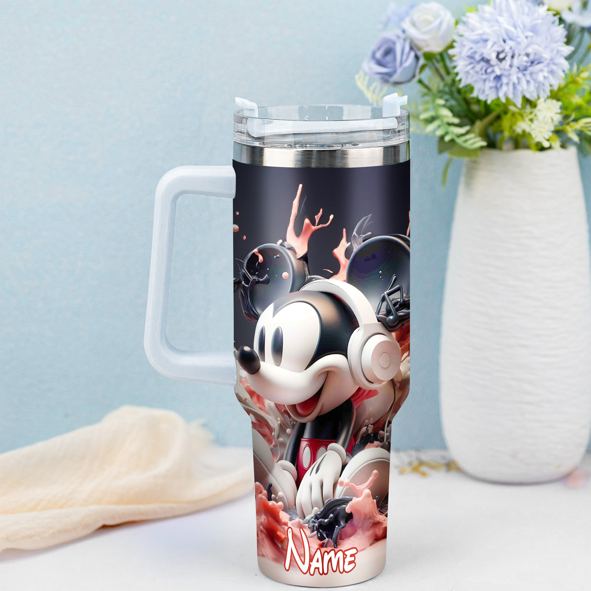 Customizable Cartoon Character Tumbler with Straw - Perfect Gift for Fans - Image 3