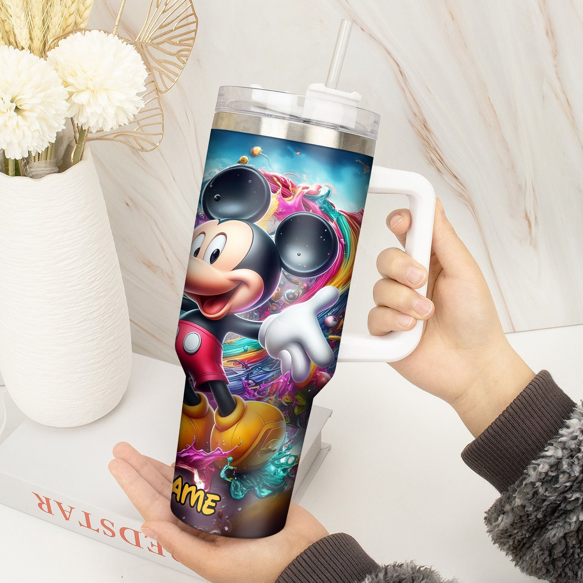 Personalized Mickey Mouse Adventure Tumbler - Colorful Fantasy Design - Image 4