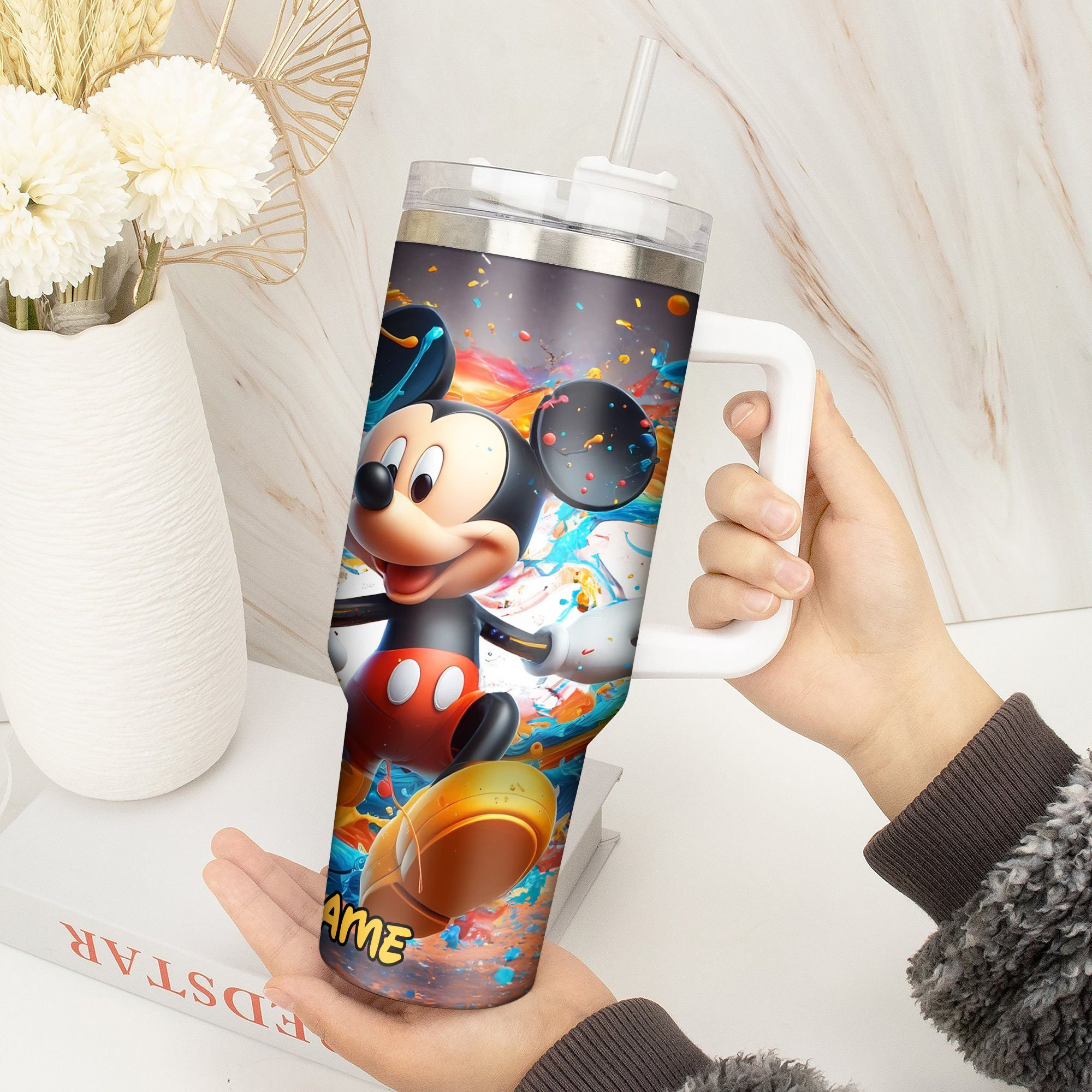 Personalized Cartoon Character Tumbler - Custom Name & Vibrant Design - Image 4