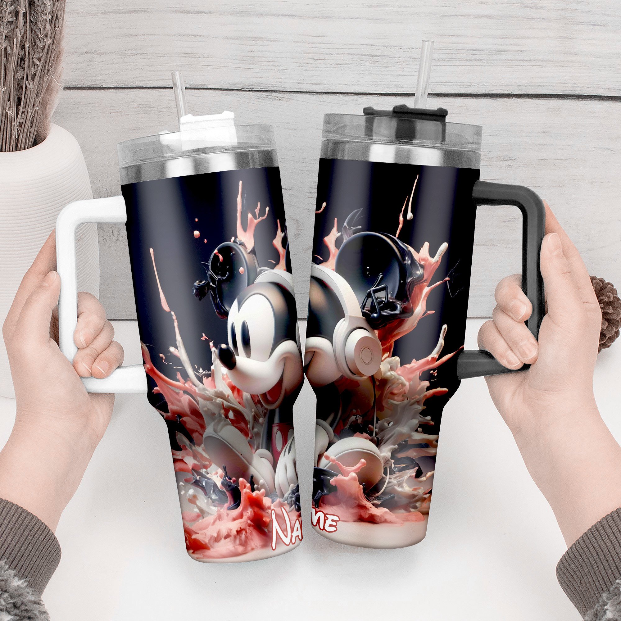 Customizable Cartoon Character Tumbler with Straw - Perfect Gift for Fans - Image 2
