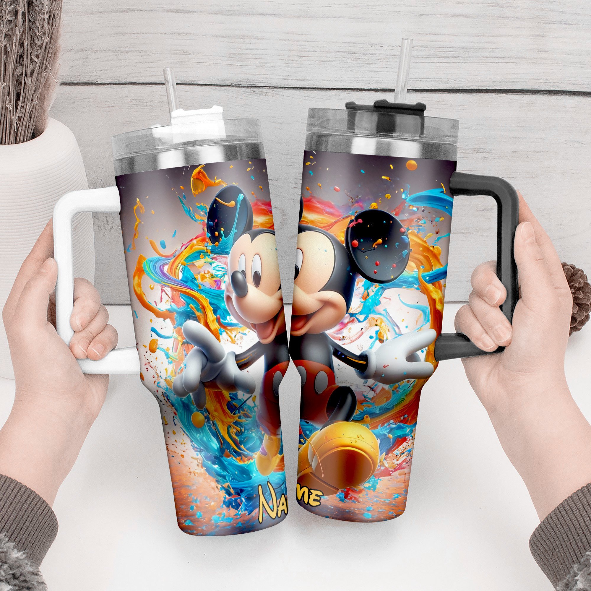 Personalized Cartoon Character Tumbler - Custom Name & Vibrant Design - Image 2