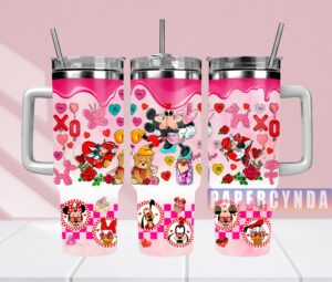 Cute Cartoon Love Tumbler - Double Wall Insulated, Perfect Gift for Valentine's Day