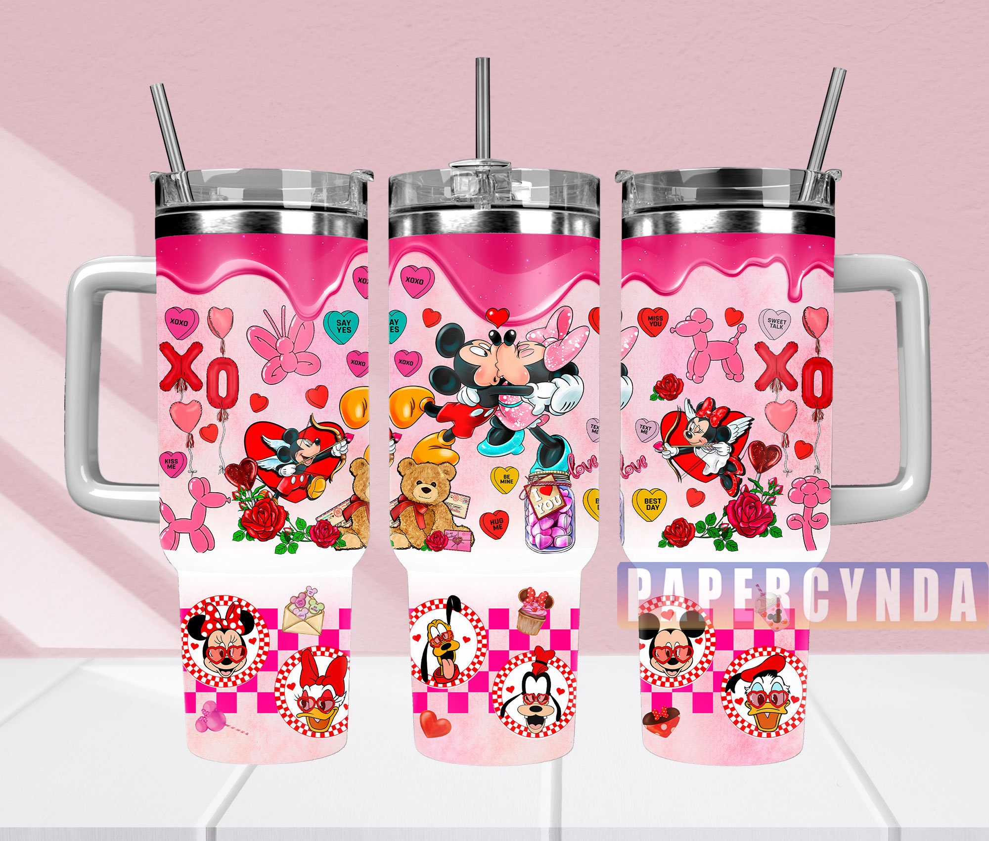Cute Cartoon Love Tumbler - Double Wall Insulated, Perfect Gift for Valentine's Day