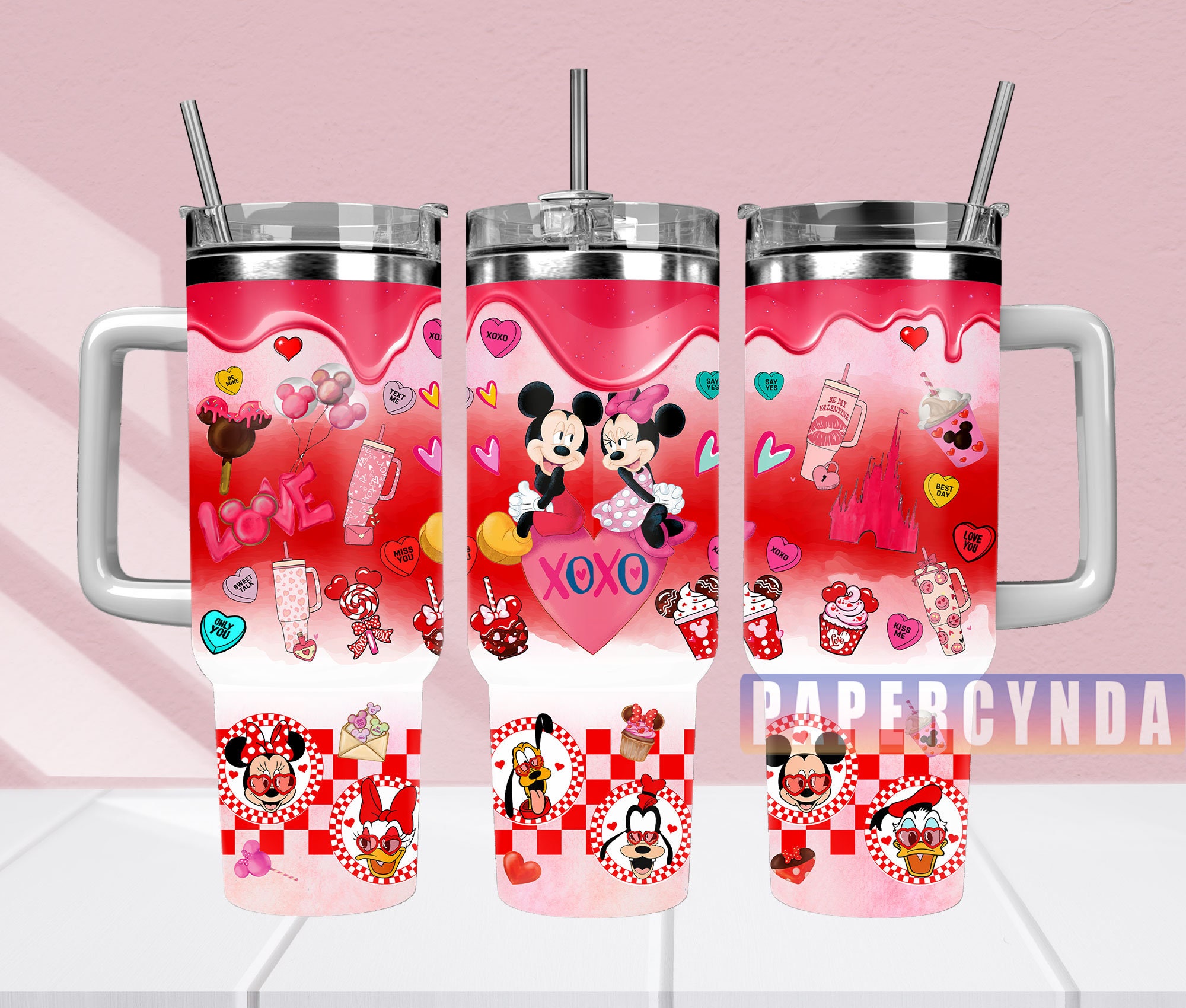 Disney Love Tumbler – Mickey & Minnie Valentine's Day Double-Wall Cup