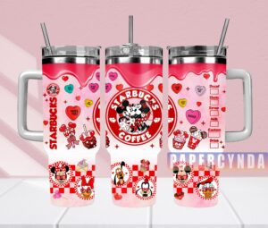 Cute Cartoon Valentine's Day Travel Mug - Perfect Gift for Coffee Lovers