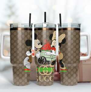 Stylish Cartoon Print Insulated Tumbler with Handle - Perfect for On-the-Go