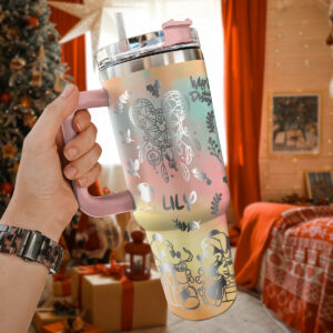Mickey and Minnie Mouse Cartoon Christmas Custom Stanley Quencher 40oz Stainless Steel Tumbler With Handle - Threewoofs