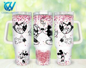 Cute Couple Heart Glitter Tumbler - Romantic Gift for Disney Lovers