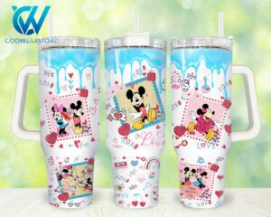 Charming Disney-Themed Tumblers - Mickey & Minnie Love Collection for All Ages