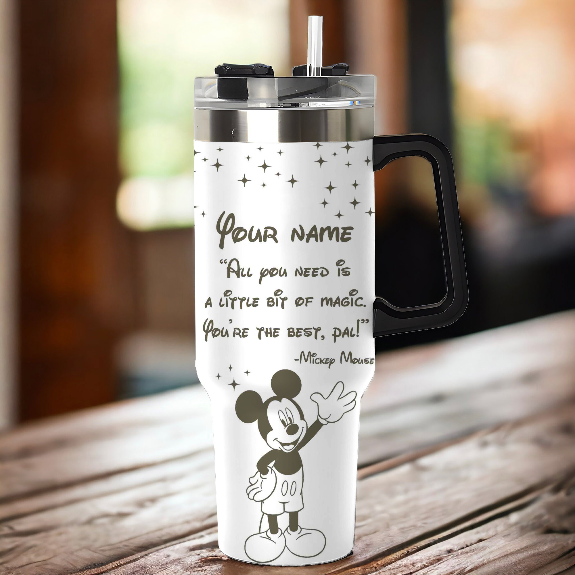 Personalized Magic Castle Tumbler with Straw – Custom Disney-Inspired Design - Image 5