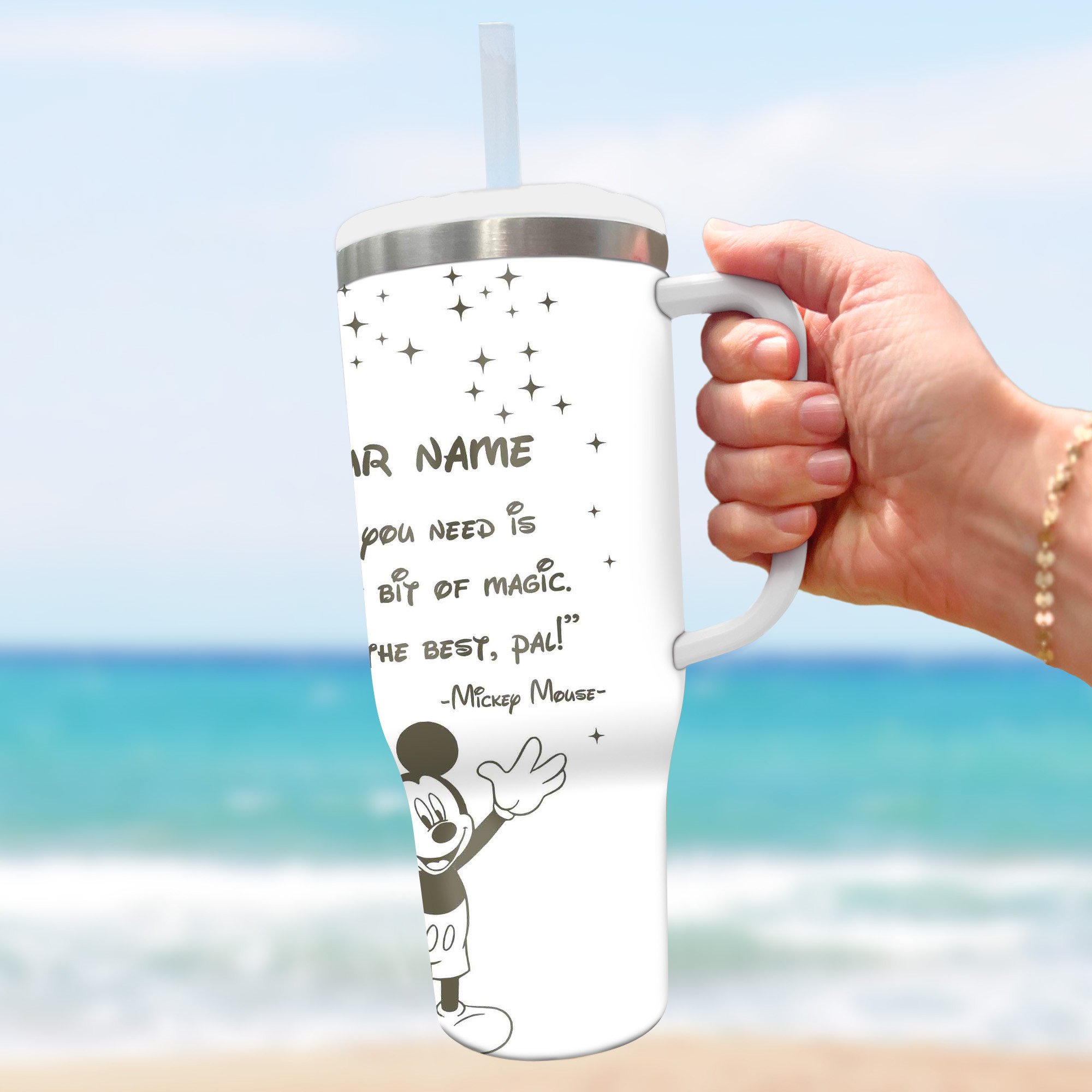 Personalized Magic Castle Tumbler with Straw – Custom Disney-Inspired Design - Image 2