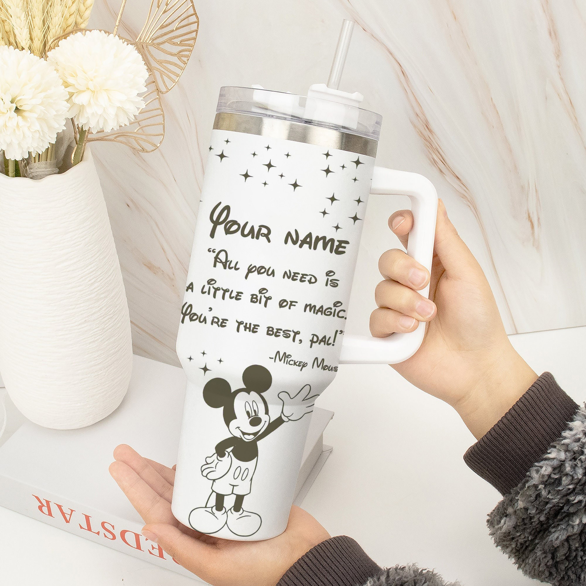 Personalized Magic Castle Tumbler with Straw – Custom Disney-Inspired Design - Image 6