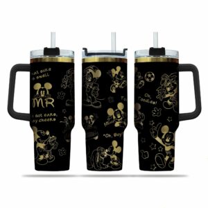 Magical Disney Character Tumbler - Insulated Travel Mug with Handle & Straw