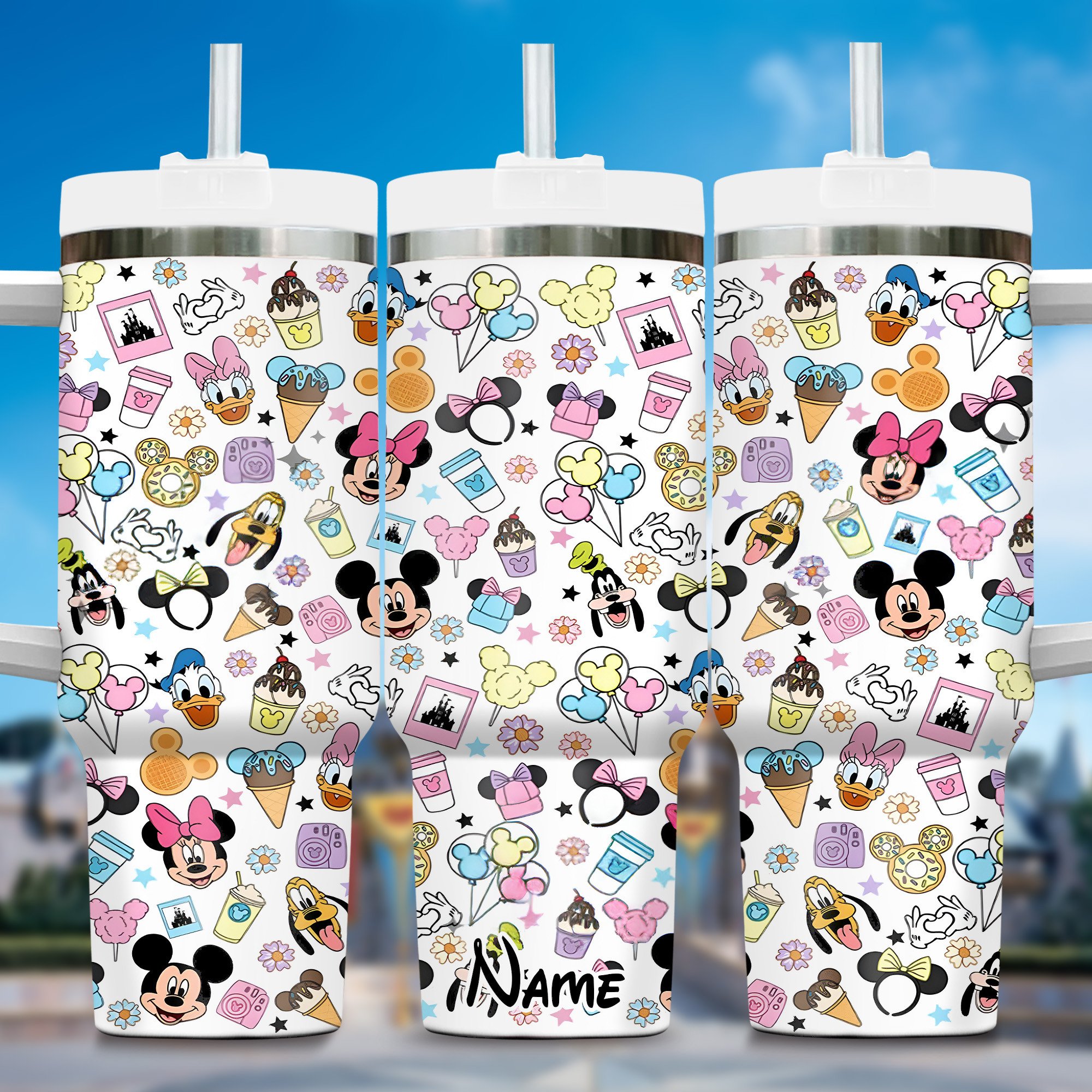 Personalized Disney Characters Tumbler - Fun & Colorful Design for Kids & Adults