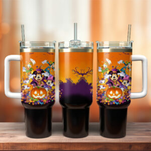 Magical Halloween Tumbler with Straw - Disney Pumpkin Design