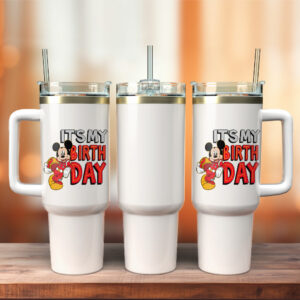 Celebrate in Style with 'It's My Birthday' Mickey Mouse Tumbler with Straw