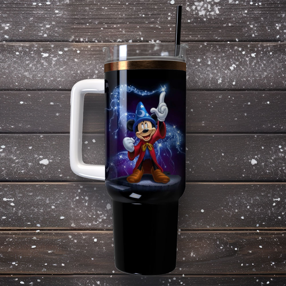 Magical Character Travel Mug with Handle & Straw - 40oz Stainless Steel Tumbler - Image 4