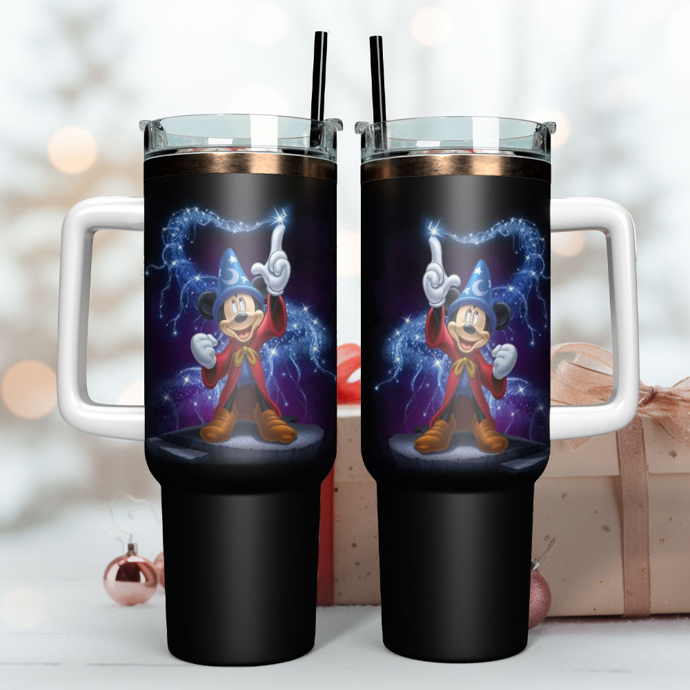 Magical Character Travel Mug with Handle & Straw - 40oz Stainless Steel Tumbler - Image 3