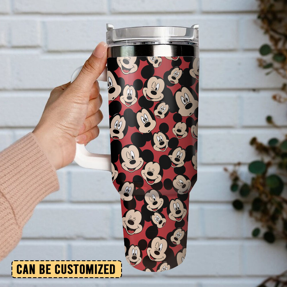 Mickey Mouse Insulated Tumbler with Handle - 40oz Stainless Steel Travel Mug - Image 2