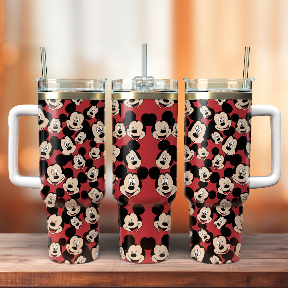 Mickey Mouse Insulated Tumbler with Handle - 40oz Stainless Steel Travel Mug