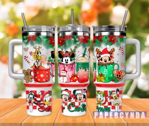Festive Holiday Cartoon Tumbler – Christmas Cheer with Iconic Characters