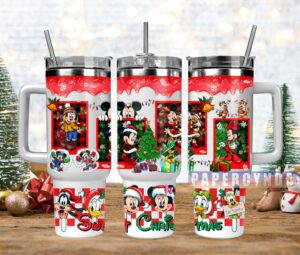 Festive Holiday Tumblers with Fun Cartoon Characters - Perfect Christmas Gift!