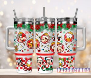 Festive Holiday Cartoon Character Tumbler with Straw - Perfect Christmas Gift