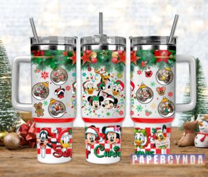 Festive Holiday Cartoon Characters Tumbler - Perfect Christmas Gift!