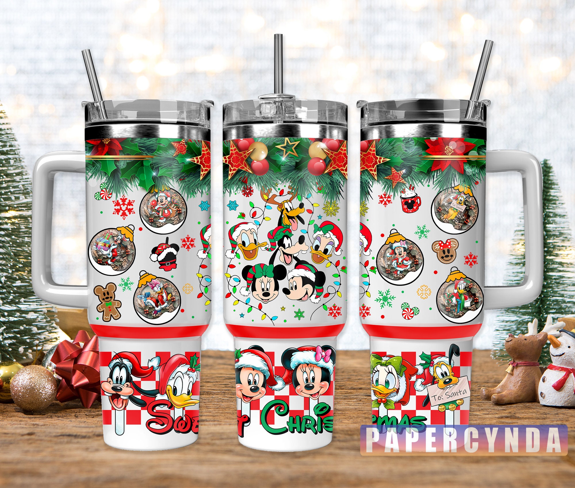 Festive Holiday Cartoon Characters Tumbler - Perfect Christmas Gift!