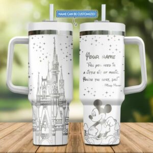 Personalized Disney Magic Castle Tumbler with Custom Name - Mickey Mouse Design