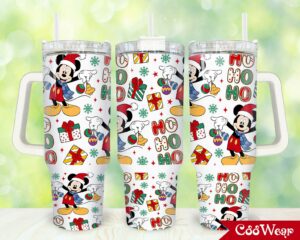 Festive Holiday Tumbler with Santa Mickey Design – Perfect Gift for Christmas Cheer