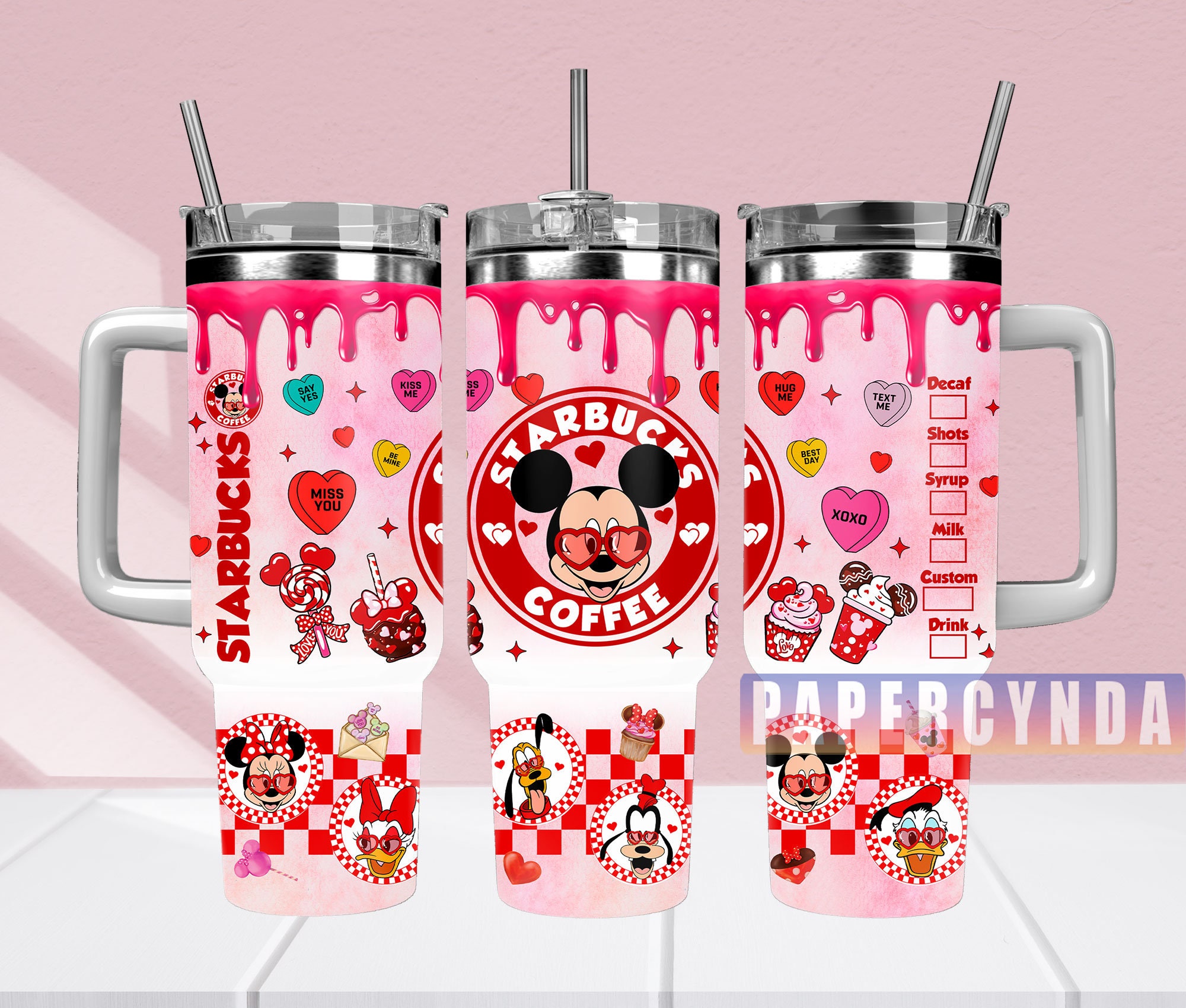 Cute Coffee Tumbler with Straw - Fun Cartoon Design, Perfect Gift