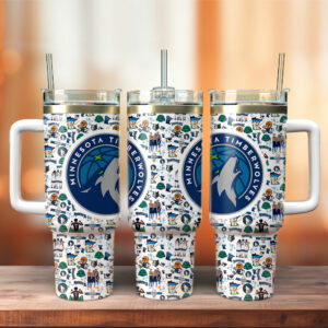 Minnesota Timberwolves NBA Sports Custom Stanley Quencher 40oz Stainless Steel Tumbler With Handle - Threewoofs