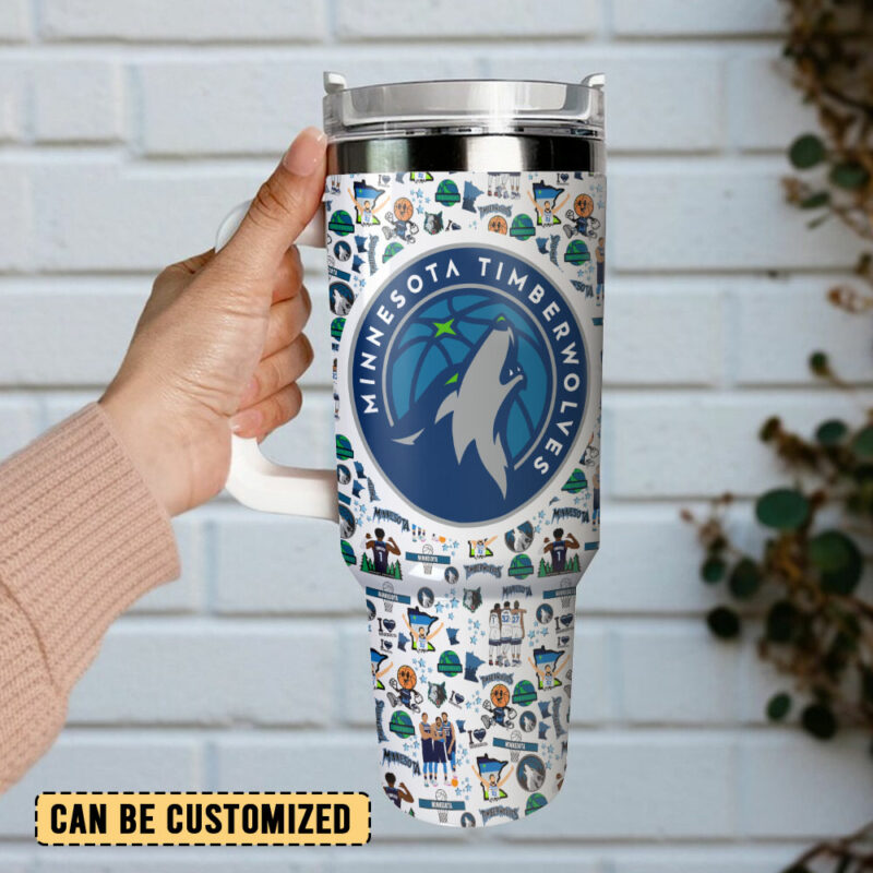 Minnesota Timberwolves NBA Sports Custom Stanley Quencher 40oz Stainless Steel Tumbler With Handle - Threewoofs - Image 3