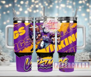 Vikings Football Stainless Steel Tumbler - Insulated Travel Mug for Fans
