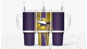 Vibrant Viking Tumbler with Handle & Straw – Perfect for Sports Fans