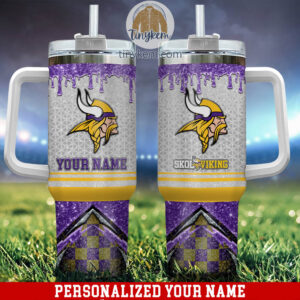 Customizable Viking Themed Tumbler with Handle - Personalize Your Name!