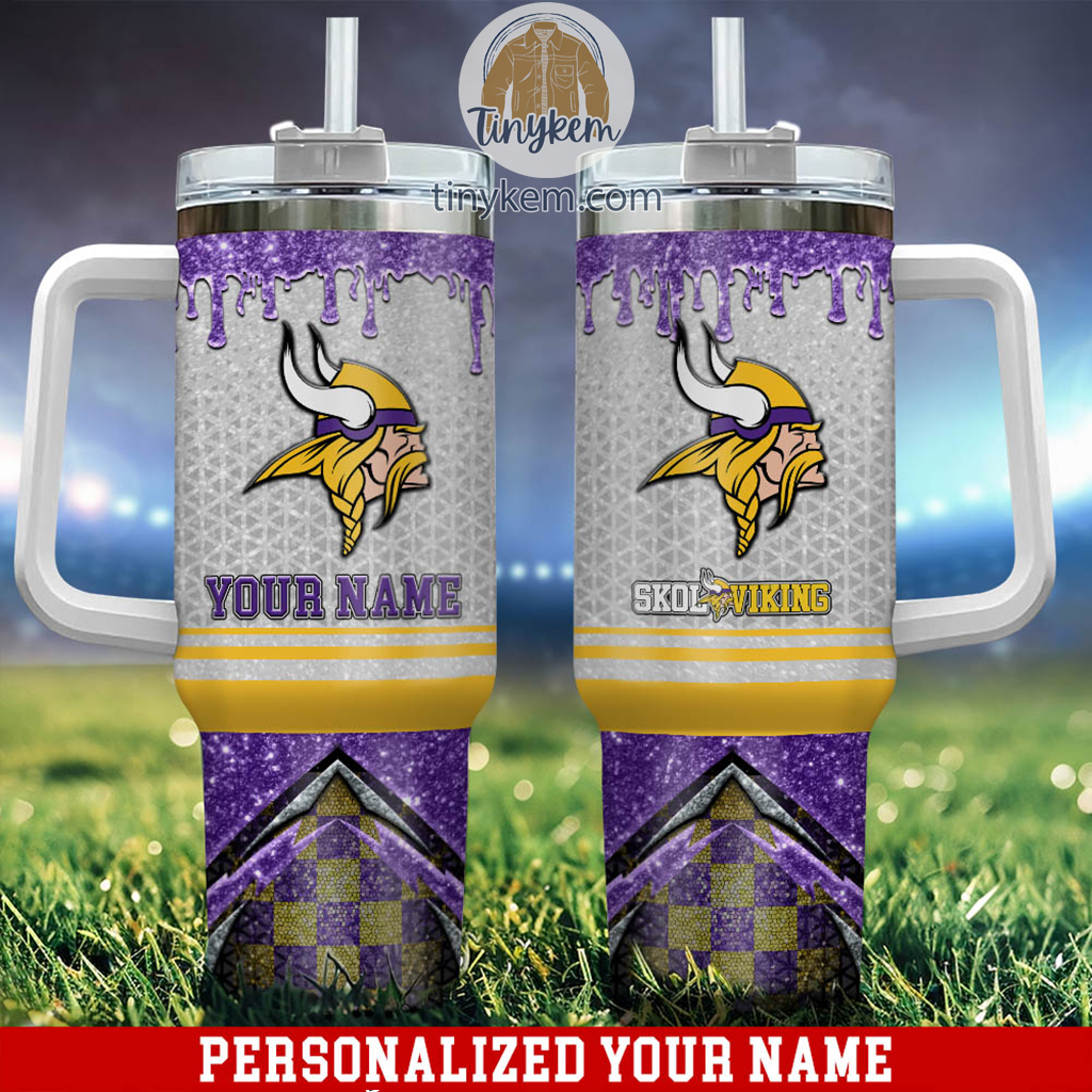 Customizable Viking Themed Tumbler with Handle - Personalize Your Name!