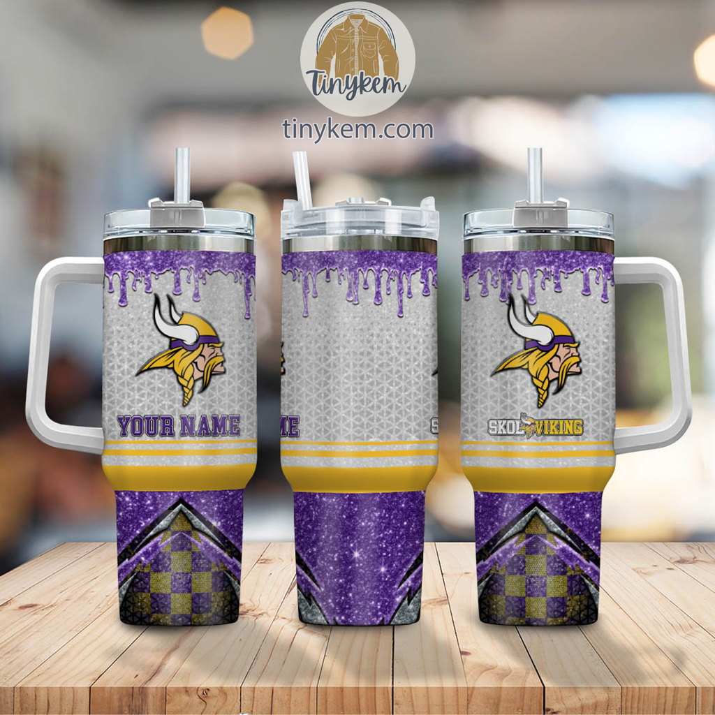 Customizable Viking Themed Tumbler with Handle - Personalize Your Name! - Image 2