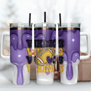 Vibrant Viking Themed Tumbler with Straw - Perfect Gift for Fans