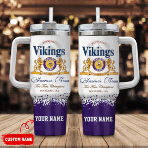 Customizable Vikings Tumbler - Personalized Champion Design