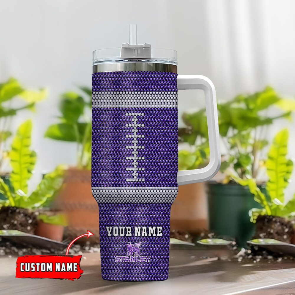 Customizable Vikings Football Tumbler with Straw - Personalized Gift Mug - Image 2
