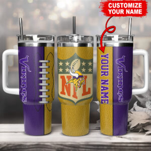 Customizable NFL Team Tumbler with Handle - Personalize Your Name