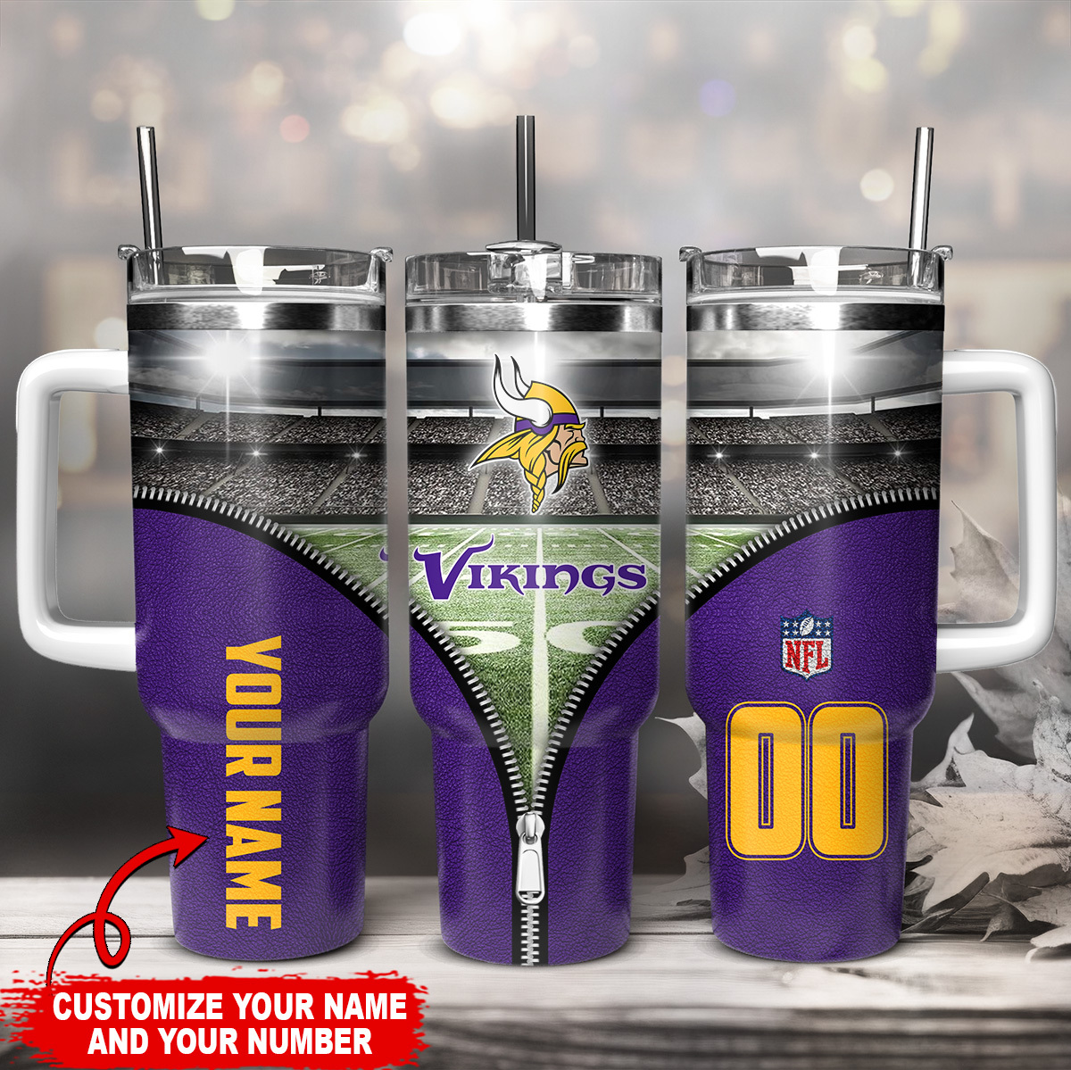 Customizable NFL Team Travel Mug – Add Your Name & Number