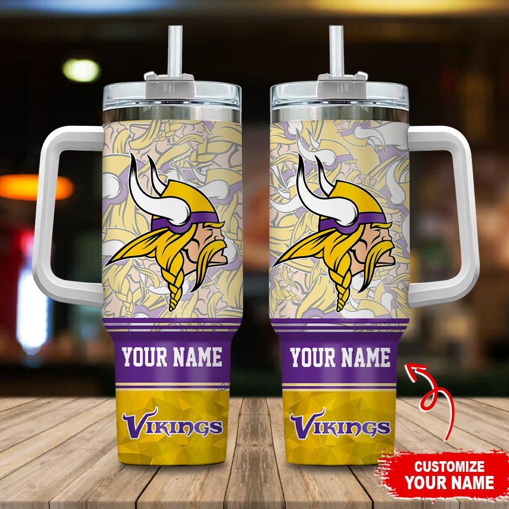 Customizable Viking Tumbler with Handle - Personalized Name Sports Fan Gift