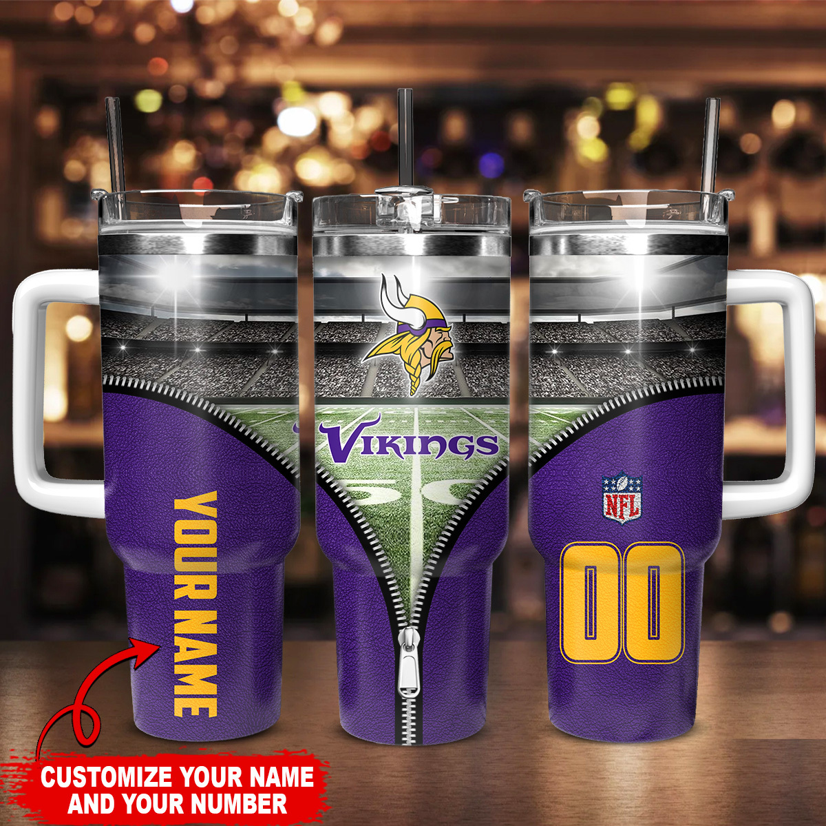 Customizable NFL Team Travel Mug – Add Your Name & Number - Image 2