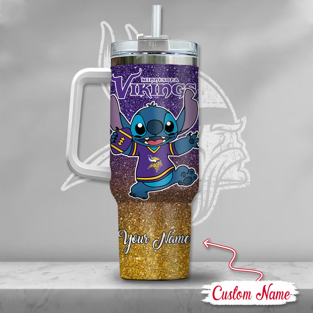 Custom Name Viking Fan Tumbler with Cute Character Design - Image 3